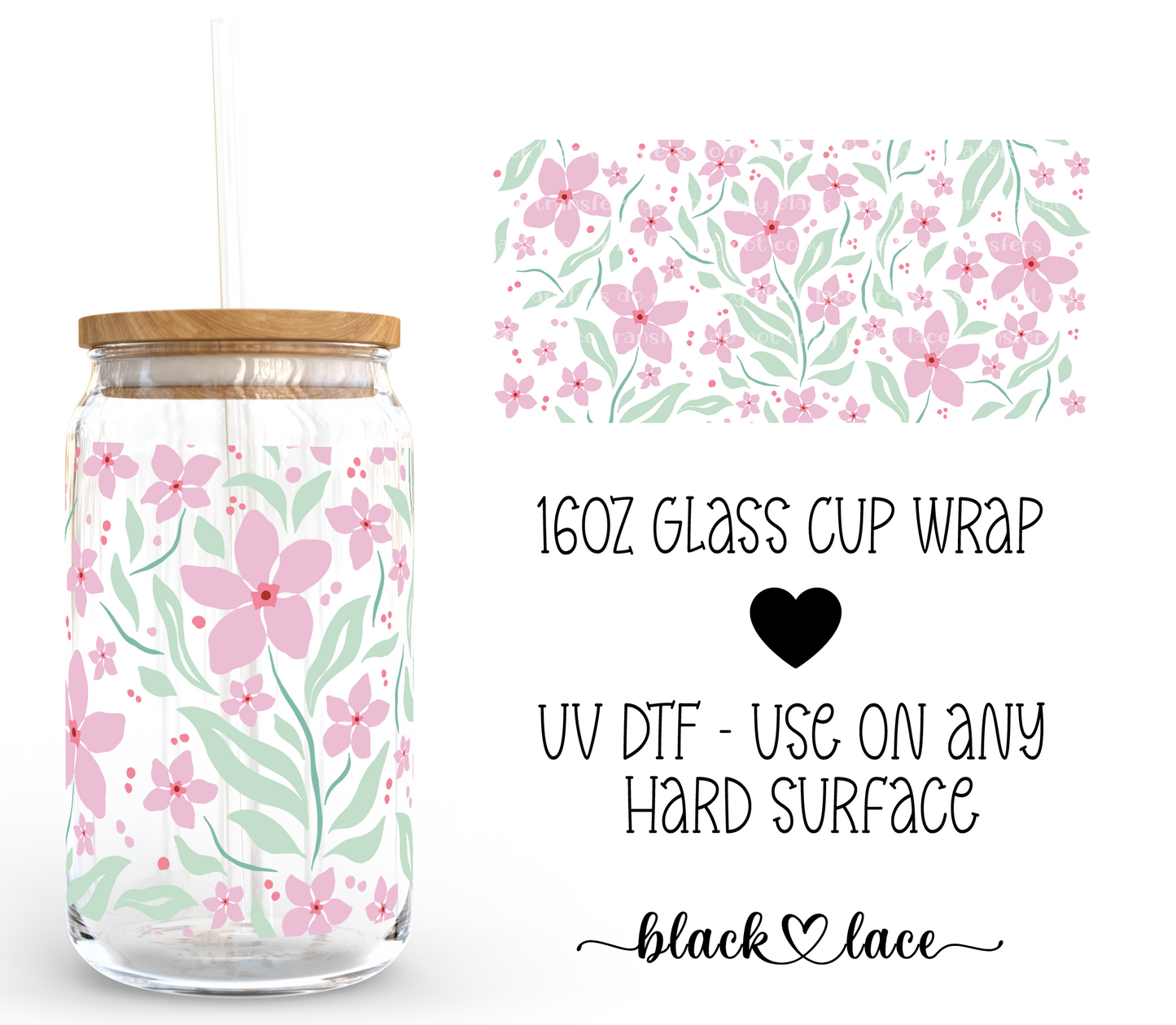Sweet Spring Floral ~ 16oz cup wrap