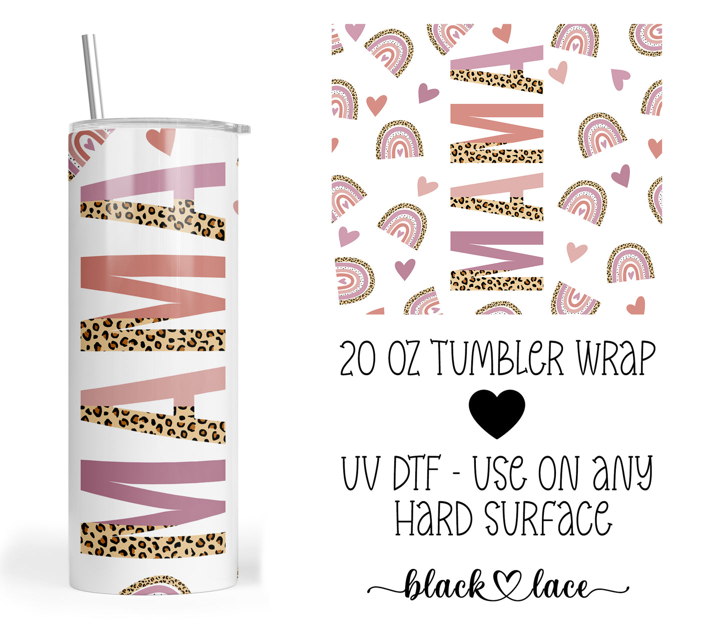 MAMA Rainbow ~ 20oz Tumbler Wrap