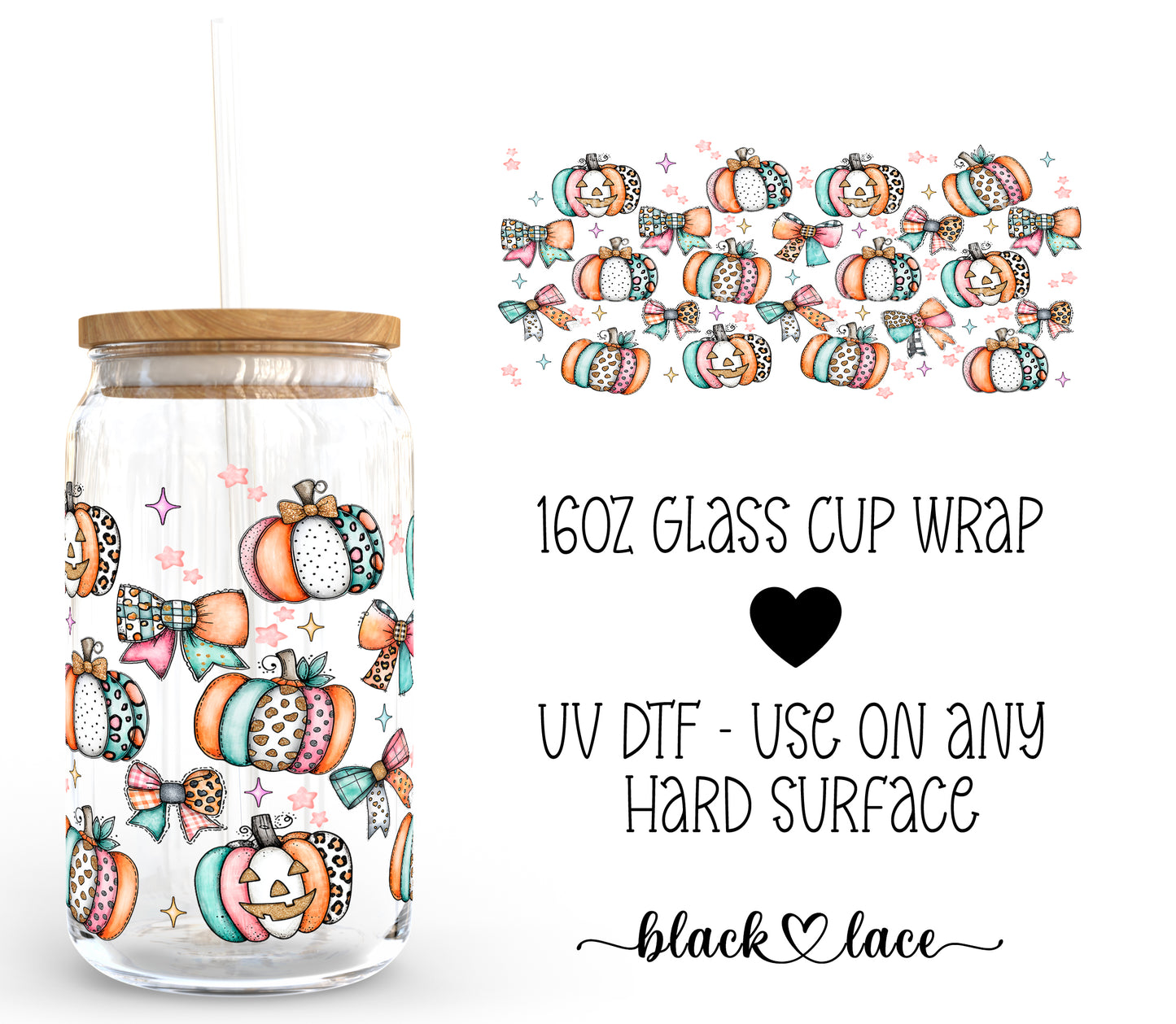 Pumpkin Spice ~ 16oz cup wrap