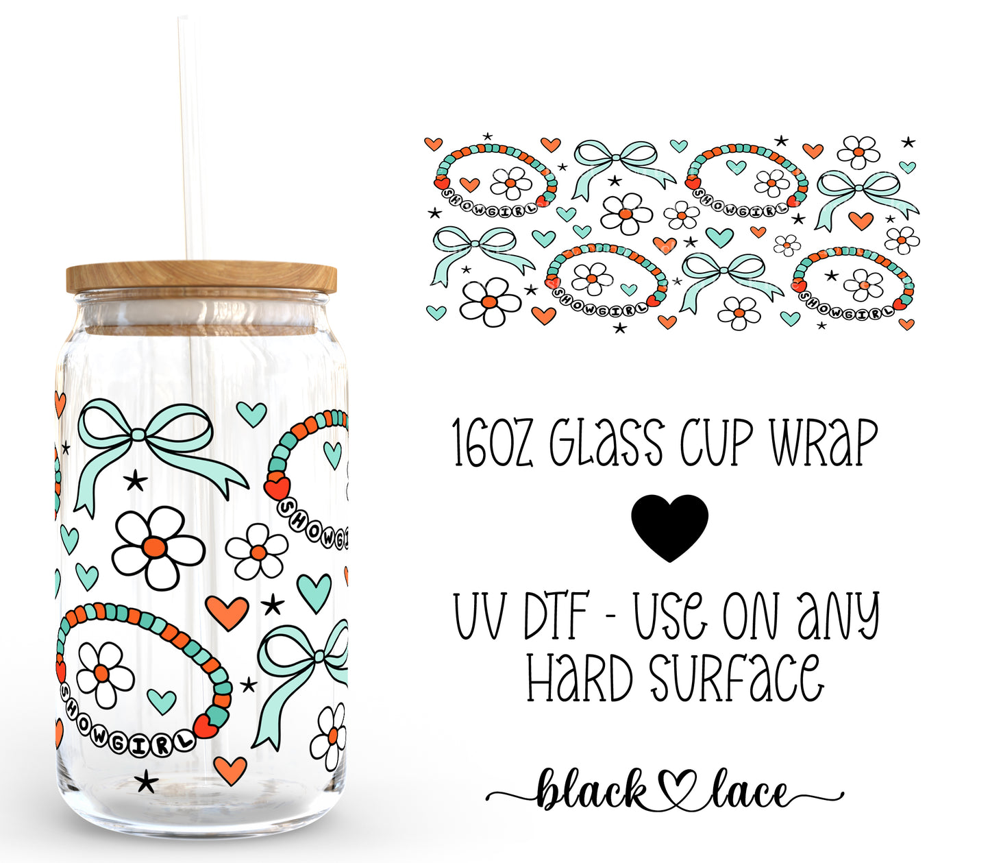 Showgirl Bracelet ~ 16oz cup wrap