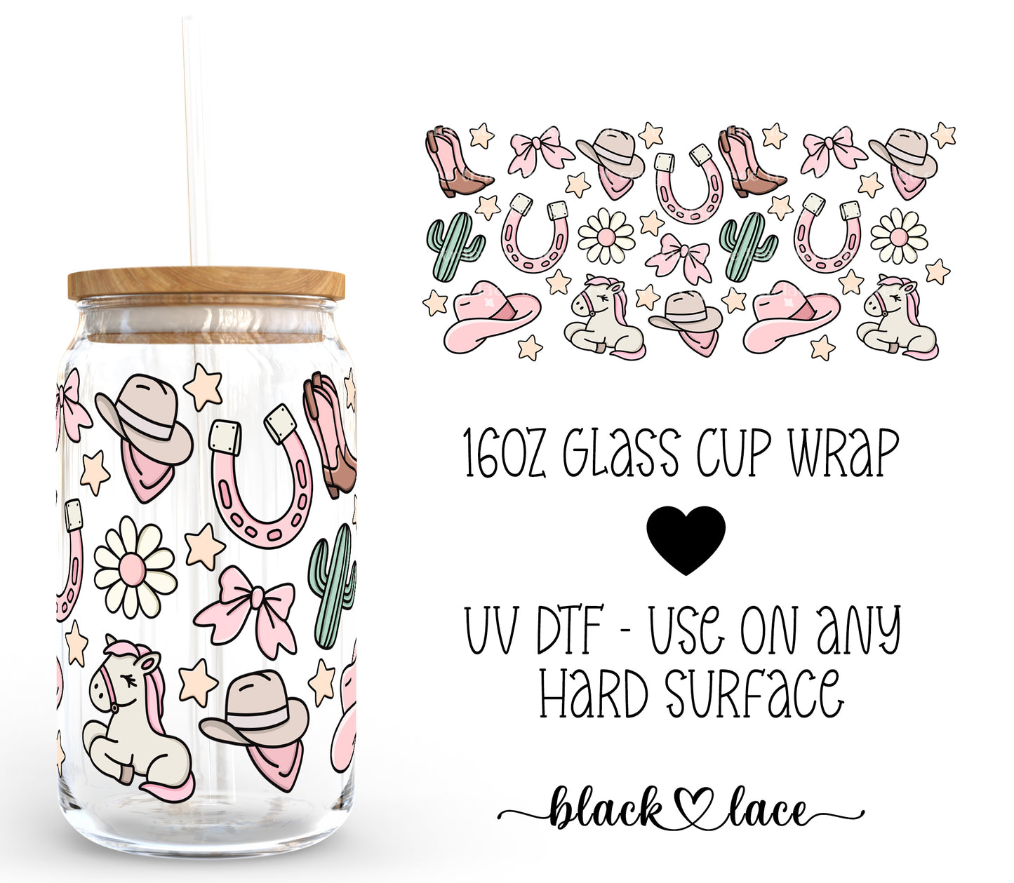 Cowgirl Cutie ~16oz cup wrap