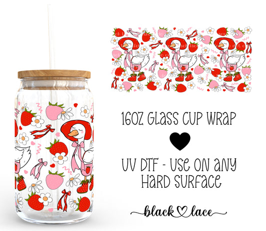 Strawberry Goose ~ 16oz cup wrap