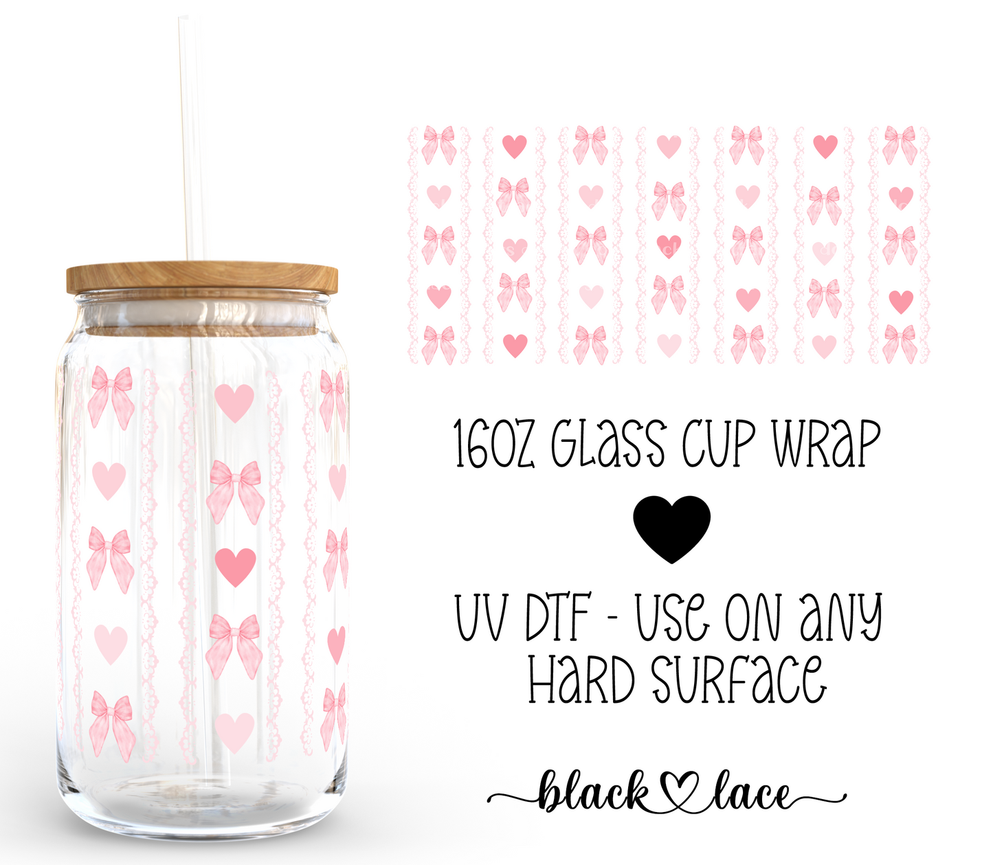 Coquette Lace ~16oz cup wrap