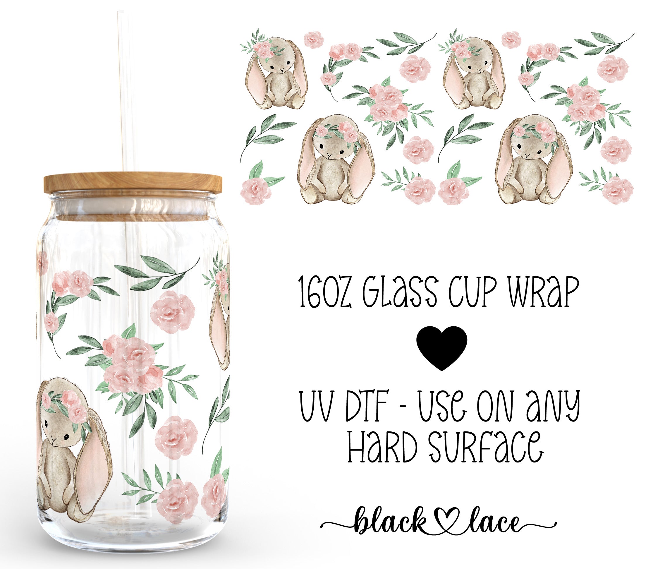 Sweet Bunny ~16oz cup wrap – Blush Print Co